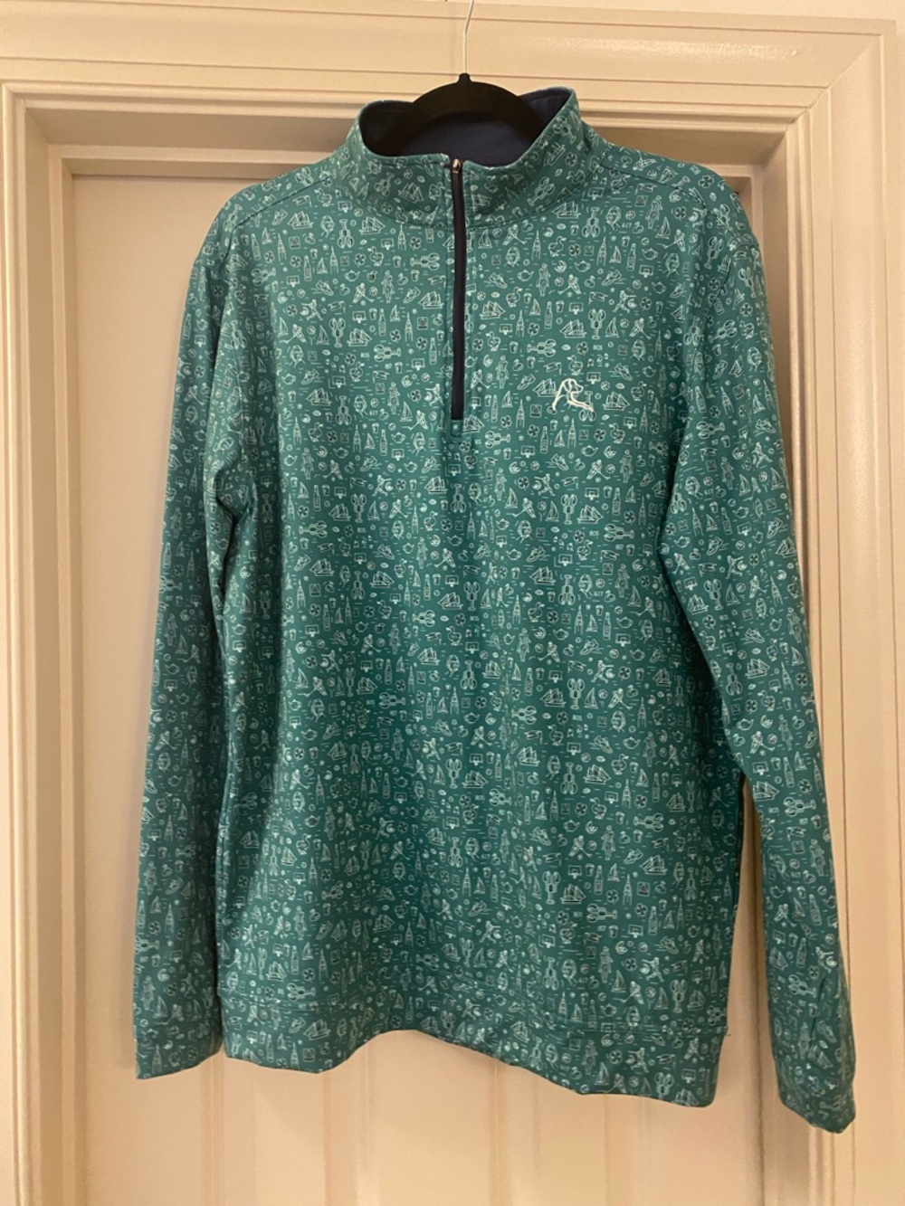 Rhoback Men's Green Boston Themed Q-Zip